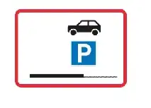 Billedet viser tavlen for parkering tilladt i skillerabat